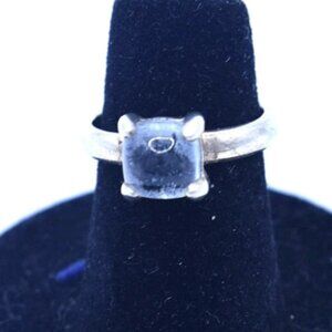 Tiffany & Co. Paloma Picasso Sugar Stacks Aqua Silver Domed Shape w/ Pouch, Sz 5